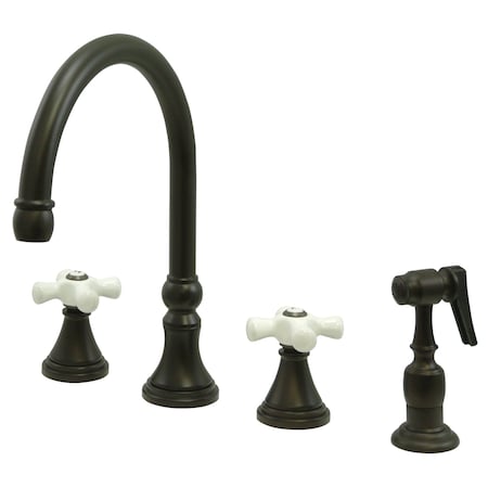 Kingston Brass Widespread Kitchen Faucet, Oil Rubbed Bronze KS2795PXBS
